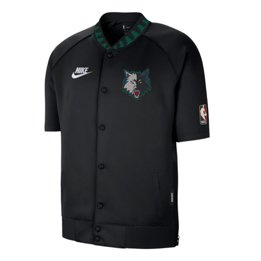 NMINNESOTA TIMBERWOLVES HARDWOOD CLASSICS SHORT-SLEEVE JACKET BLACK