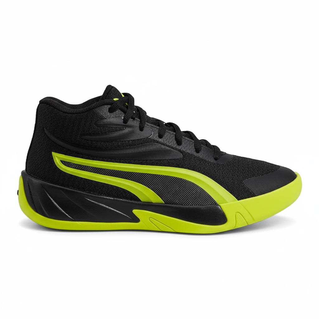 JUNIOR PUMA COURT PRO "BLACK ELECTRIC LIMA"